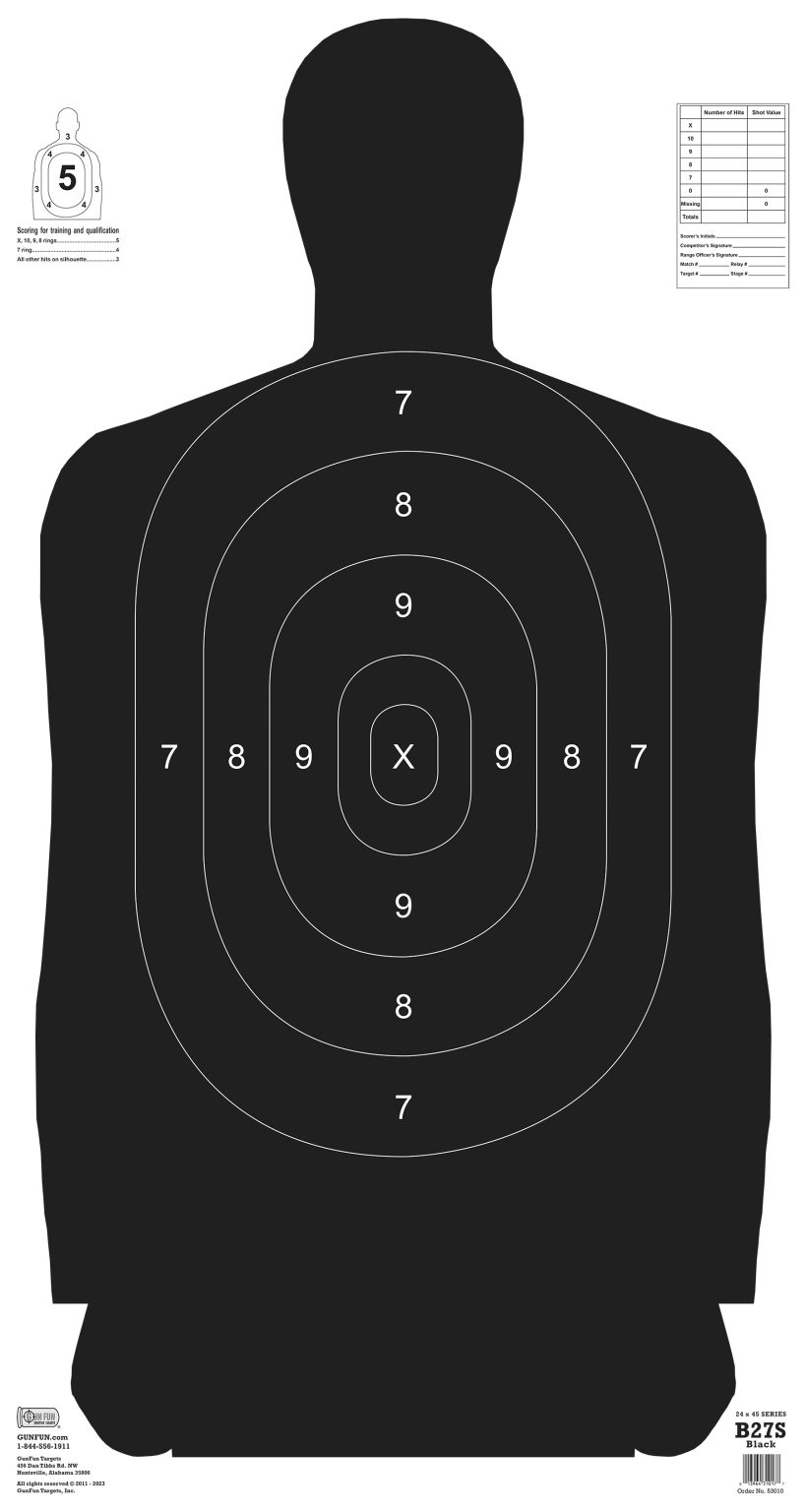 B27E White/Red/Black (22670) | GunFun Targets Inc.