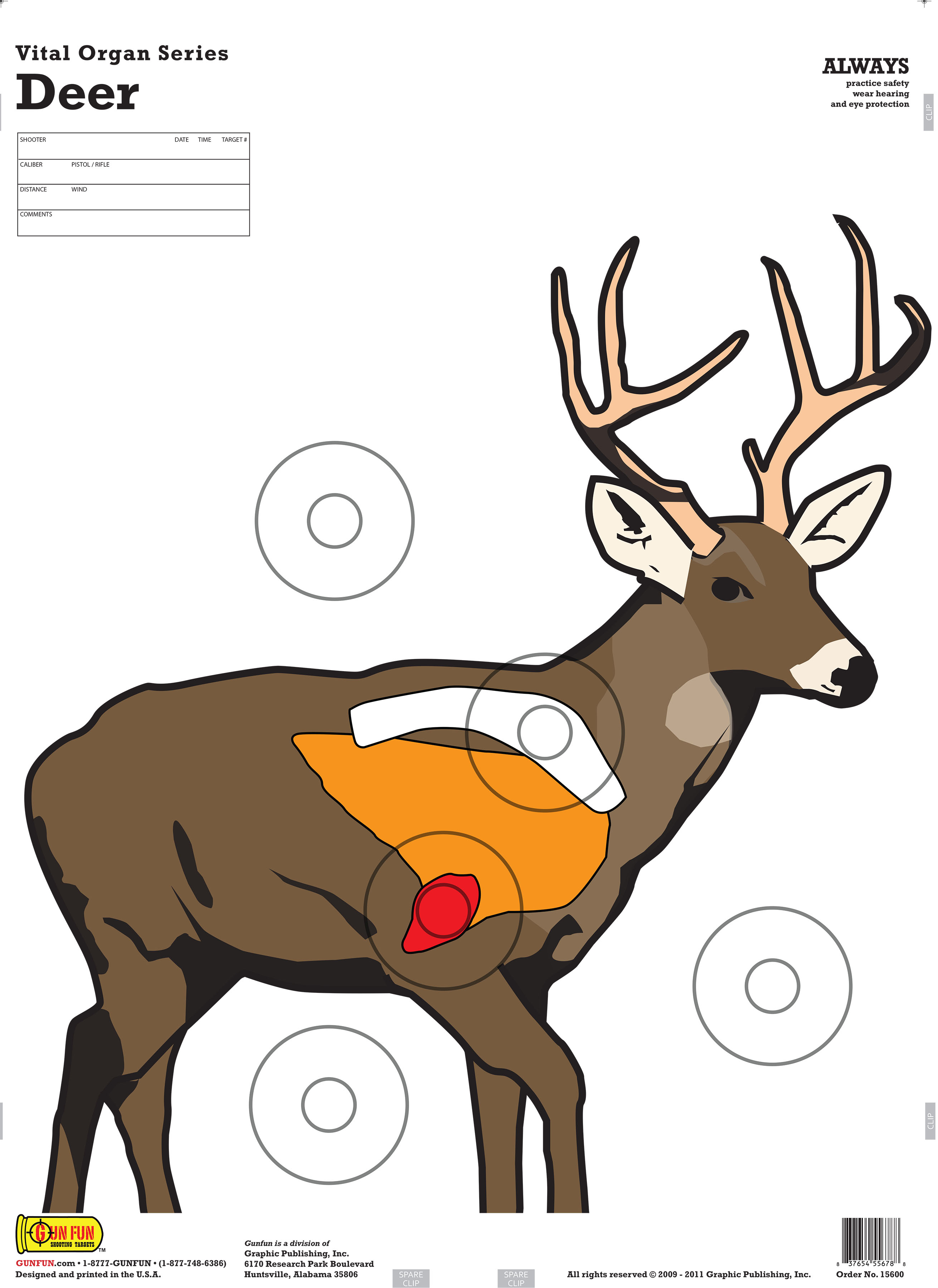 Deer Vitals Target Printable Click On The Images Below To Download The Target For Each Animal