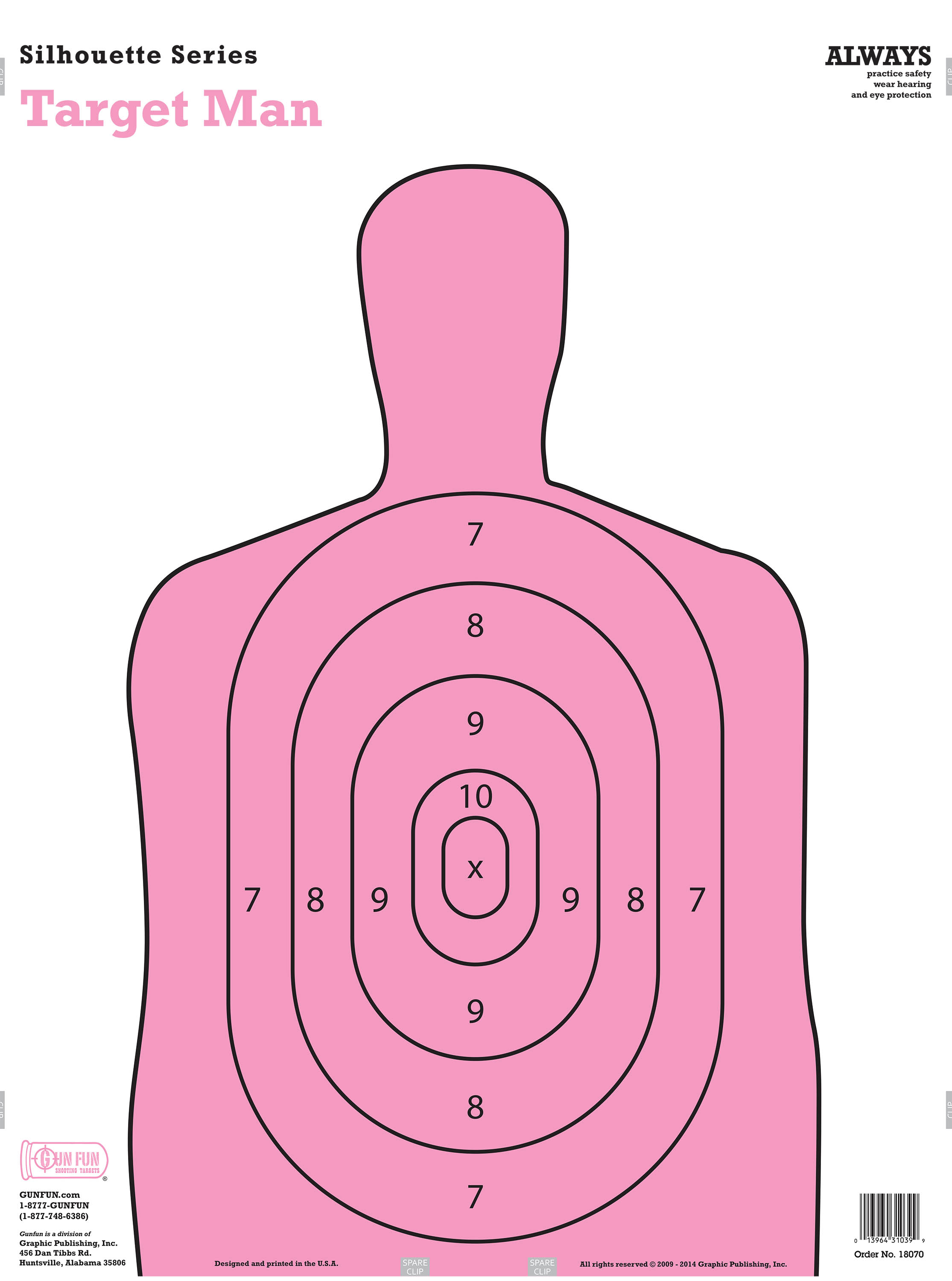 5 Pink B27-E Silhouette Paper Shooting Targets 23"x 35" 