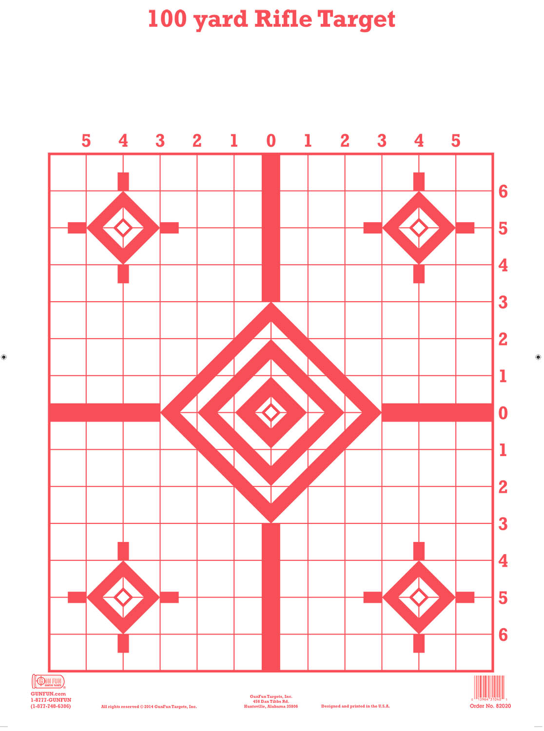 100 YARD TARGETS x10 PAPER SHEETS SHOOTING RIFLE PRACTICE 10X10INCH 