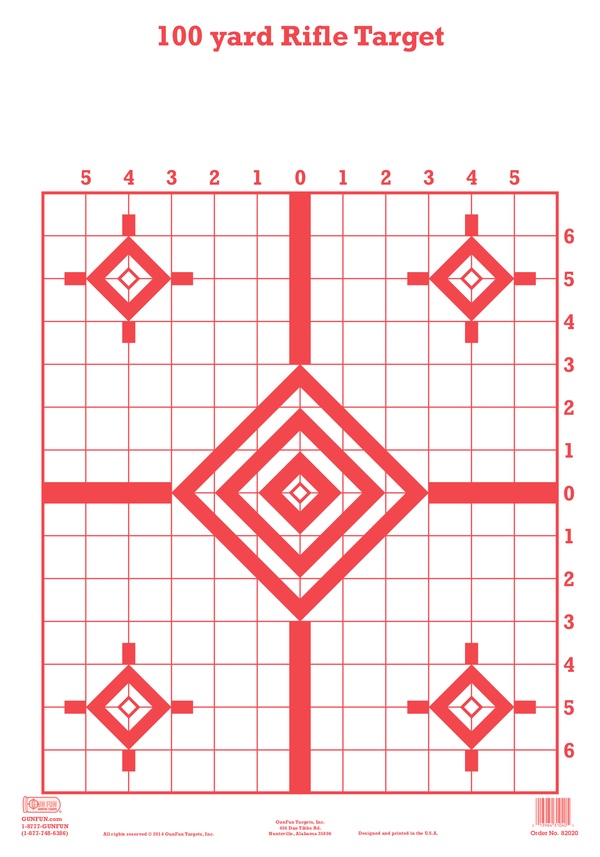 100 Yd Rifle Target (82030) | GunFun Shooting Targets