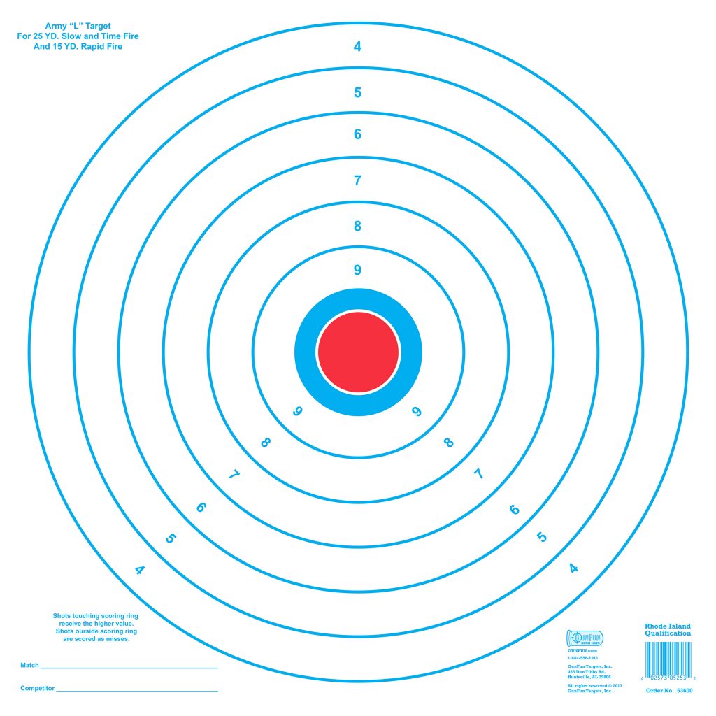 Rhode Island Qualifying Target (53600) GunFun Targets Inc.