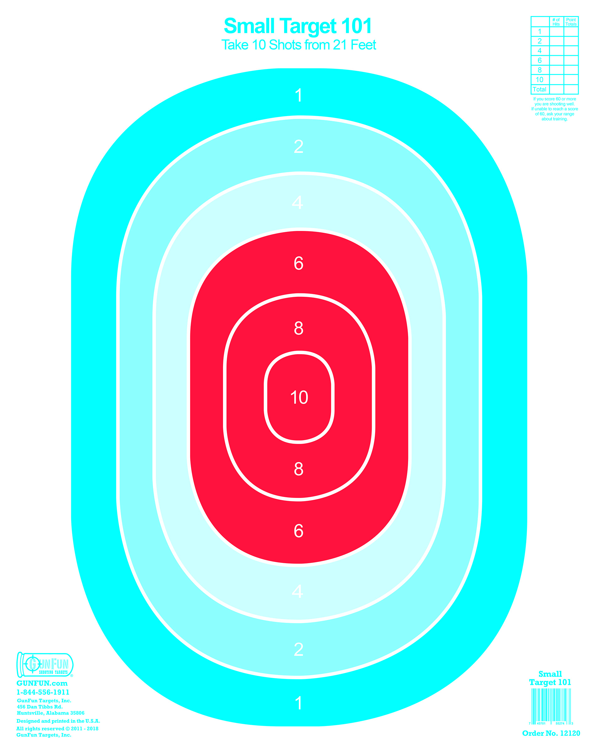 Small Target 101 (12120) | GunFun Shooting Targets