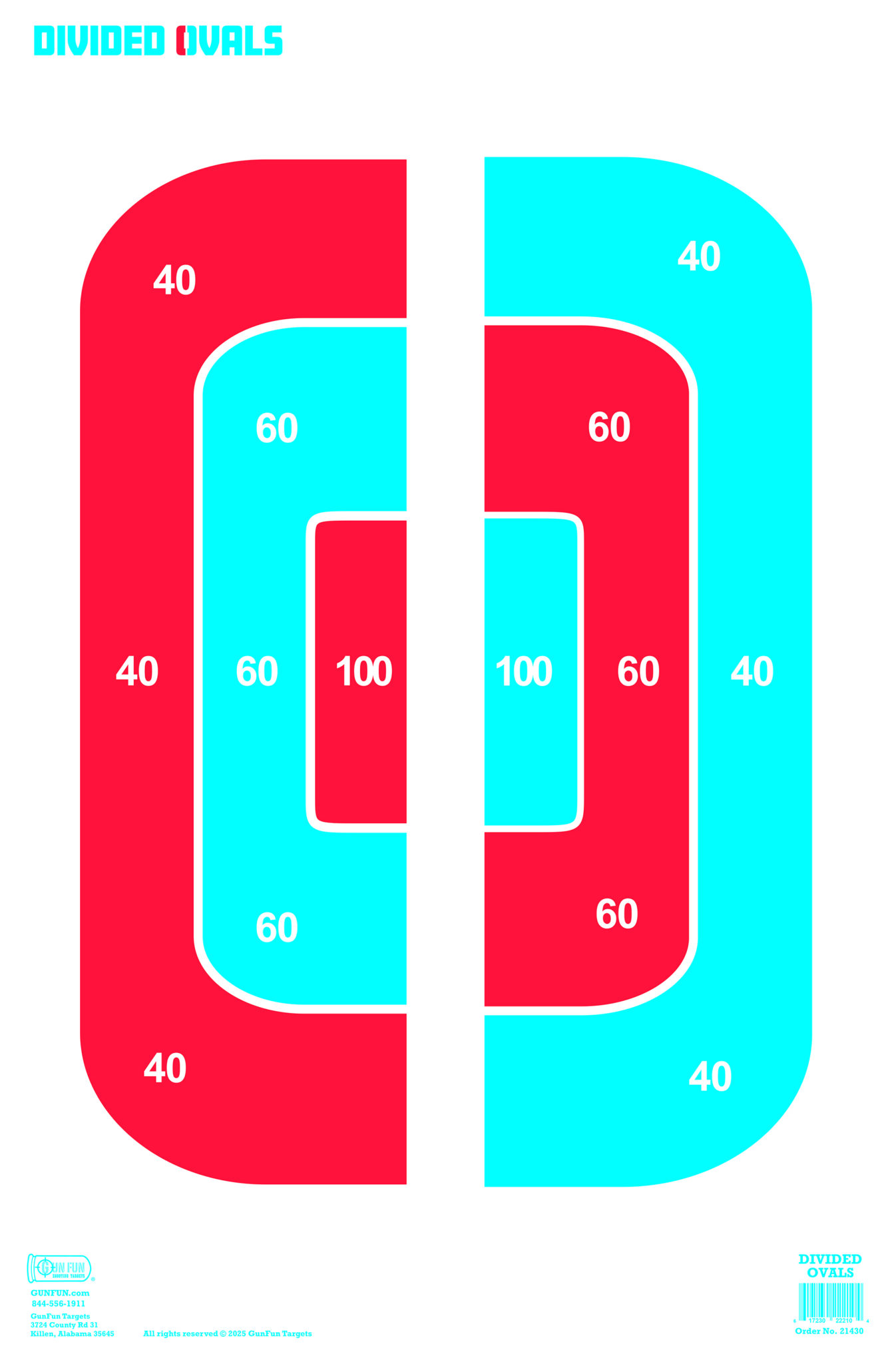 Divided Ovals 21430 GunFun Shooting Targets Inc divided-ovals-21430-gunfun-shooting-targets-inc
